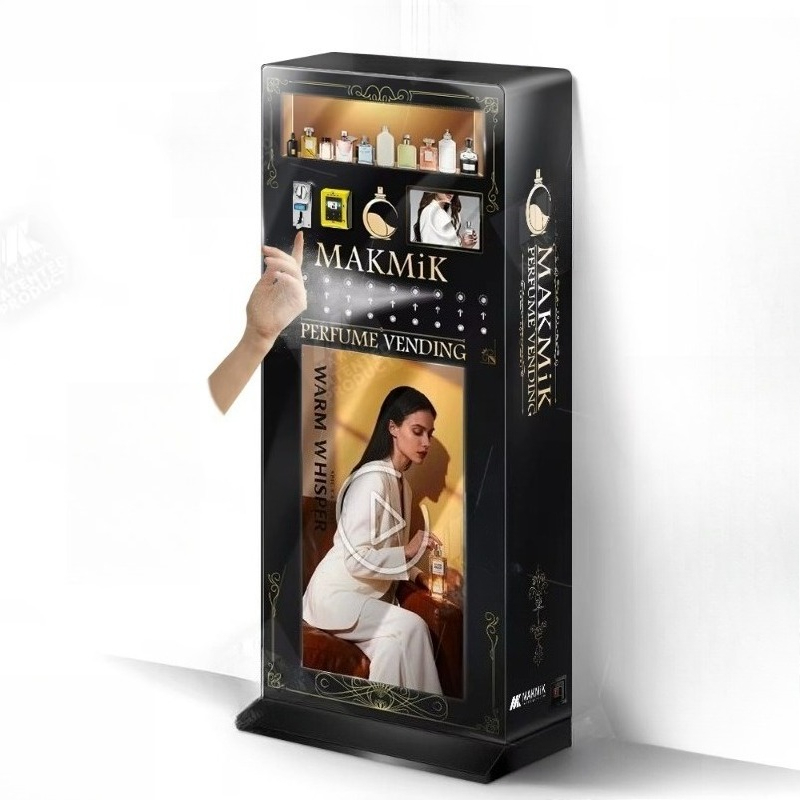 Perfume Fragrance Direct - 香水自動販売機スタンド 高級ホテル 紙幣 直販 43インチ広告画面 香水水