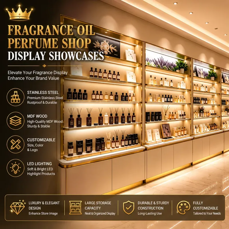 Perfume Fragrance Shop - フレグランスオイル香水店のディスプレイショーケース、メイクアップディスプレイショーケース、香水