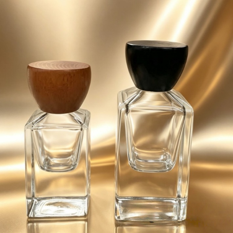 Perfume Fragrance Mist - 5 個 30/50 ミリリットルプレミアム香水瓶透明な正方形のガラス瓶厚みのある底ファインミストスプレーボトルクリンプニックバヨネットボトル