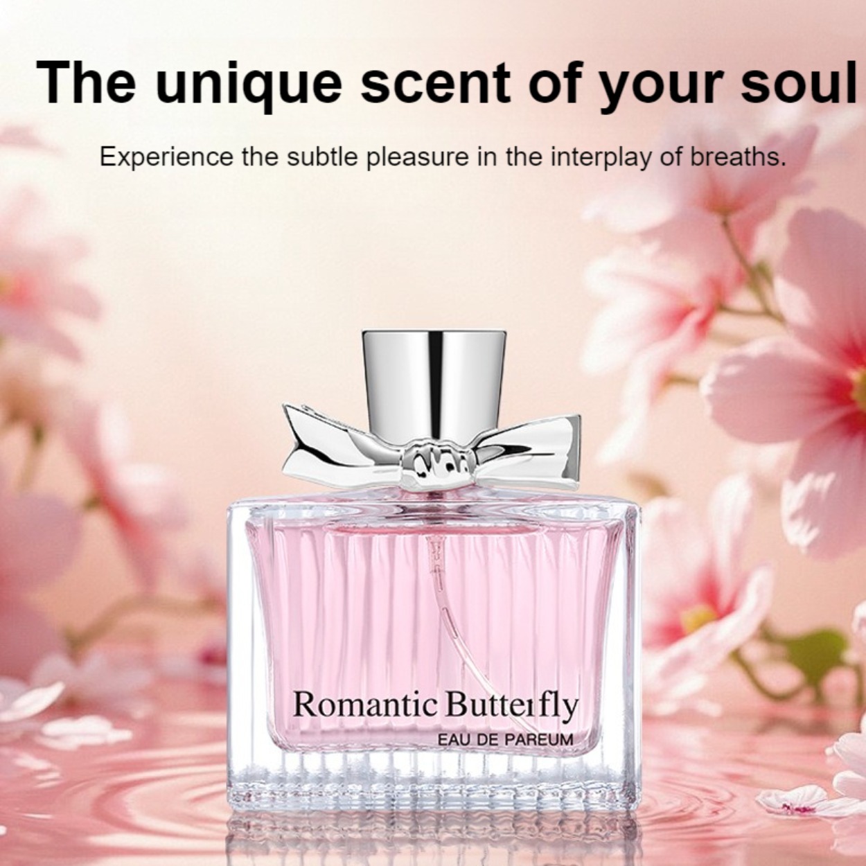 Perfume Fragrance Couture - ユニークなフローラルオートクチュール香水：フローラルフルーティな香り、ボウ型のボトル、女性用オードパルファム50ml