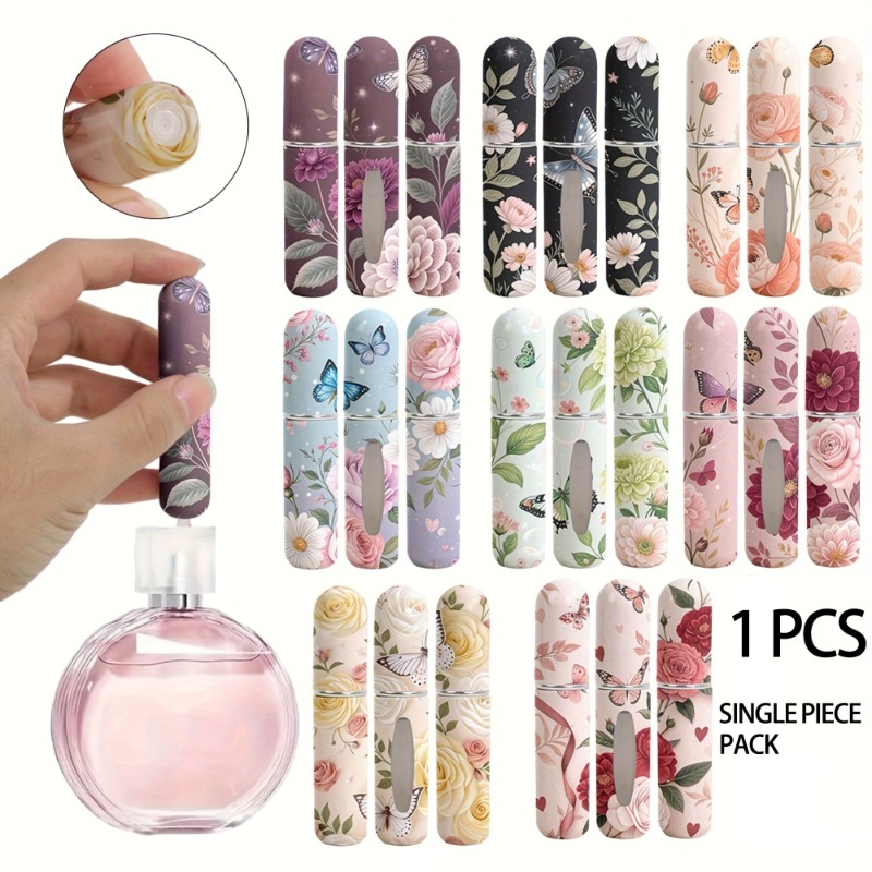 Perfume Fragrance Direct - 1個入り 花柄 5ml 詰め替え式 香水スプレーボトル 可愛いプリント入り