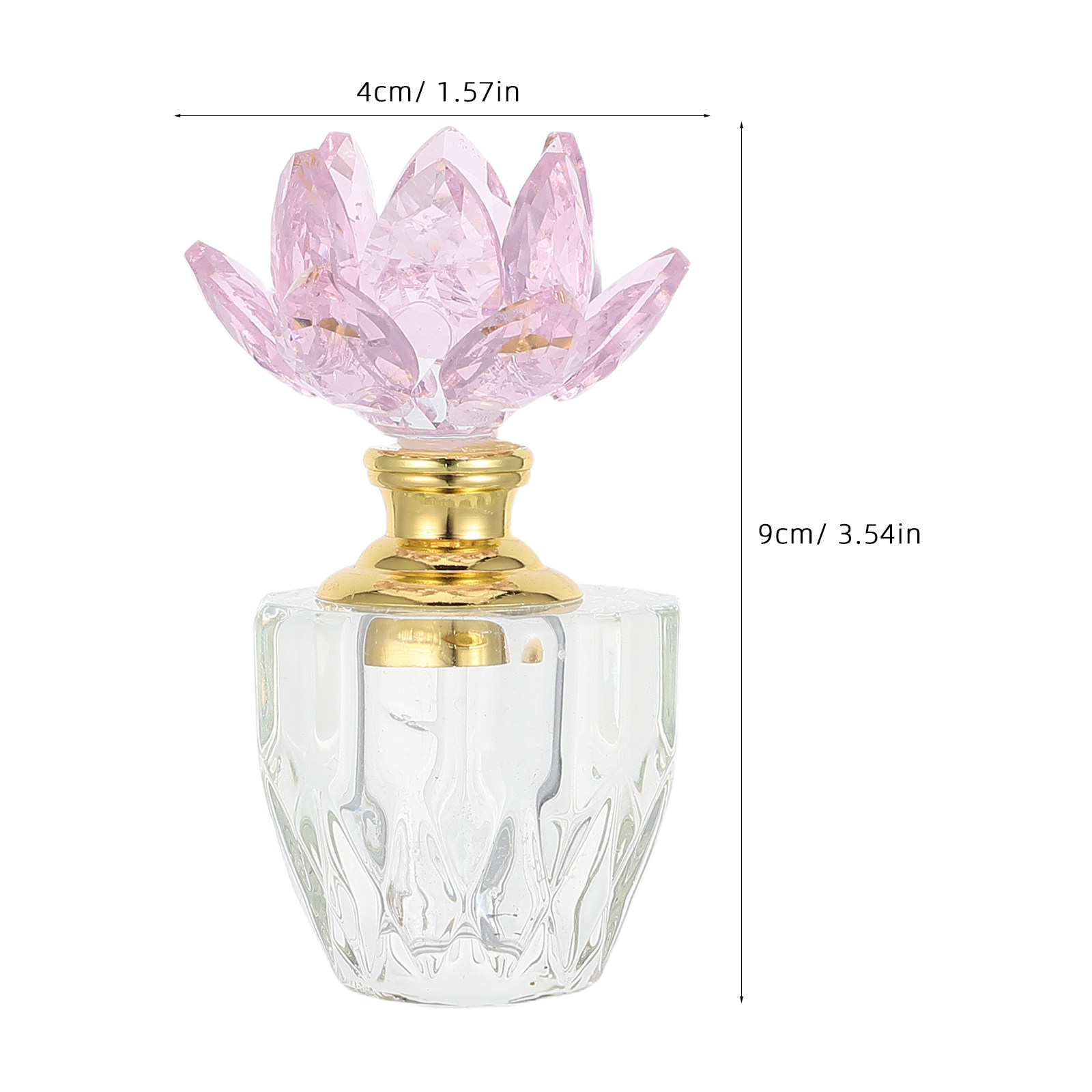 クリスタル香水瓶、エレガントな蓮の花のデザイン、詰め替え可能 - Perfume Fragrance Refill のレビューと価格