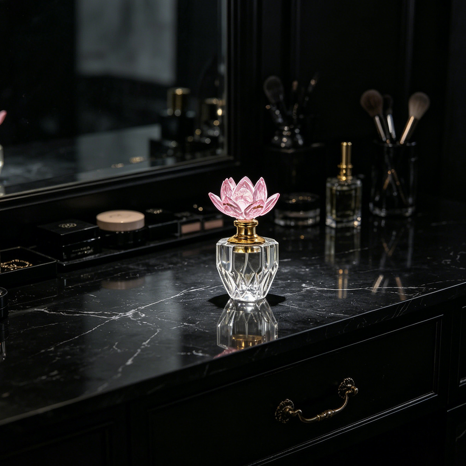 クリスタル香水瓶、エレガントな蓮の花のデザイン、詰め替え可能 - Perfume Fragrance Refill のレビューと価格