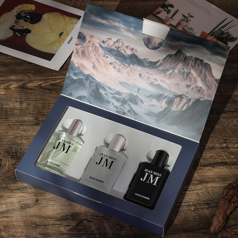 男性用オードトワレコロンギフトセット3個、エンボス加工のスク - Fragrance Perfume Spray のレビューと価格